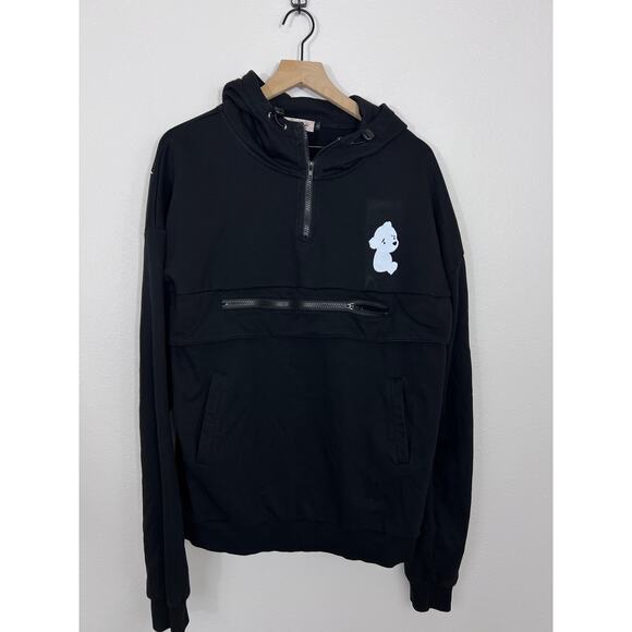 Labo Bantti Large Black Streetwear Hoodie Utility Back Pocket - Picture 1 of 8